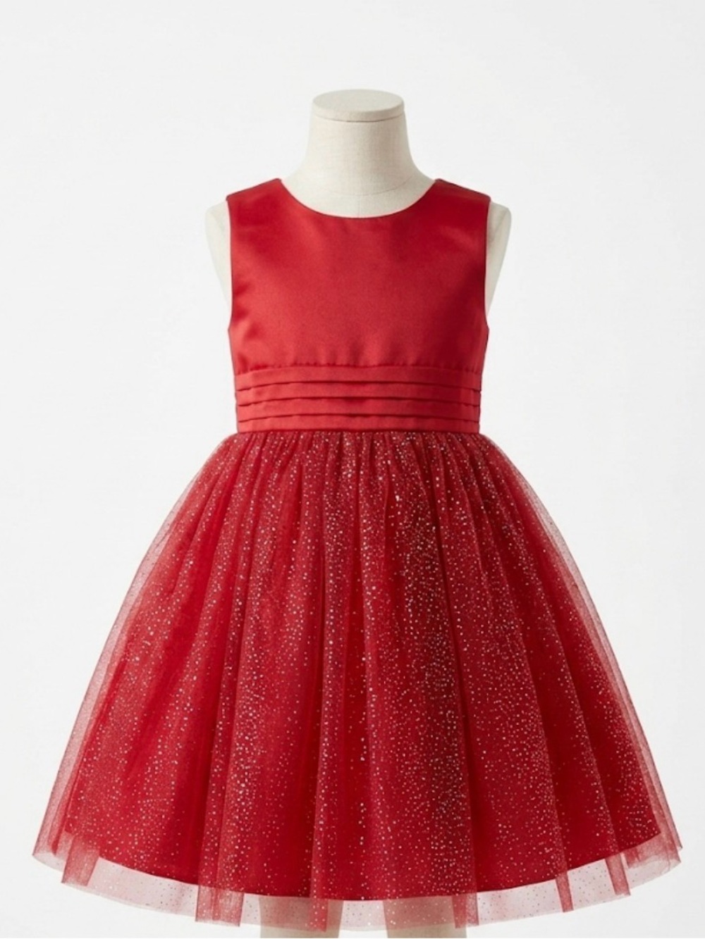 Amazon Red Glitter Tulle Formal Dress for Girls